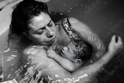 Tender Embrace: Mother and Newborn Bonding After Water Birth