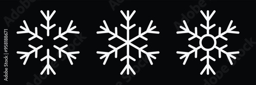 Snowflake vector. Silhouette of snowflakes for winter decoration. snow vector. Eps 10..