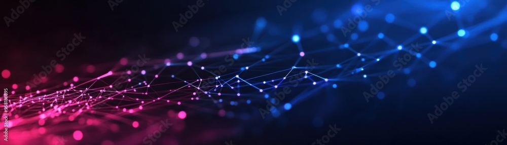 Obraz premium Vibrant abstract background featuring colorful lights and dynamic lines, perfect for technology and digital themes.