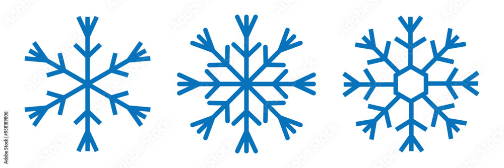 Snow vector. Blue snowflakes icons in various designs and patterns. Vector cartoon illustration set. Eps 10. Snow vector. Blue snowflakes icons in various designs and patterns. Vector cartoon illustration set. Eps 10.
