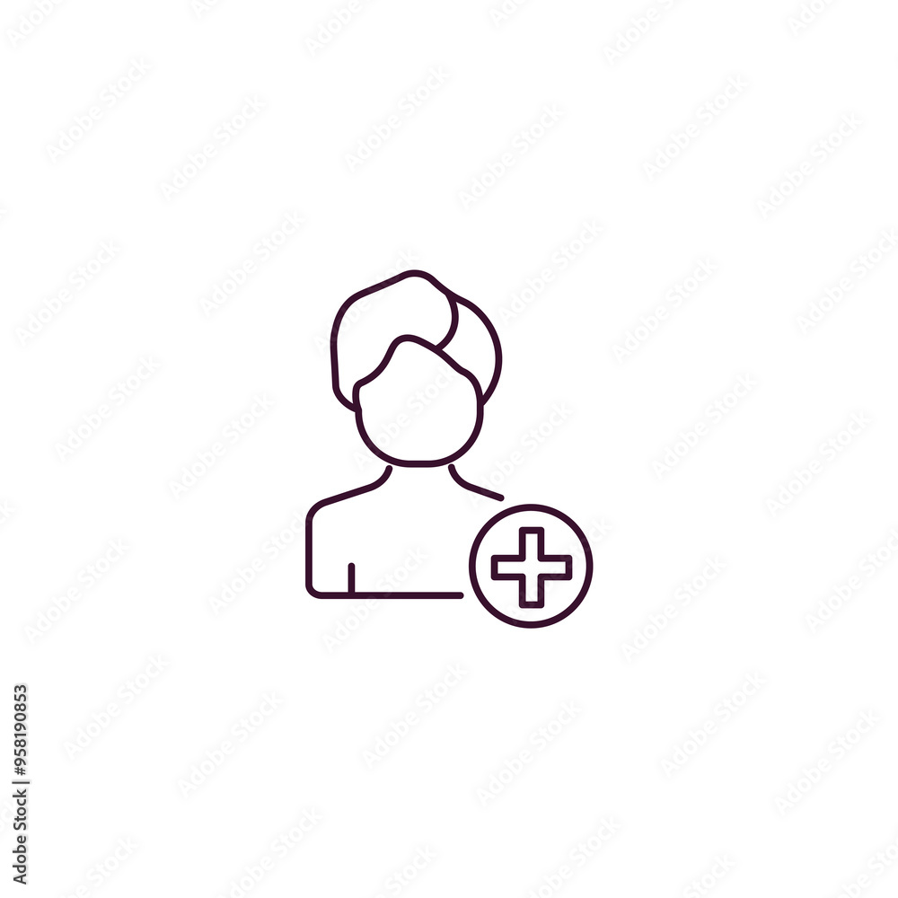 pacient outline icon. Linear vector from people concept. Thin line pacient icon isolated on white background pacient outline icon. Linear vector from people concept. Thin line pacient icon isolated on white background