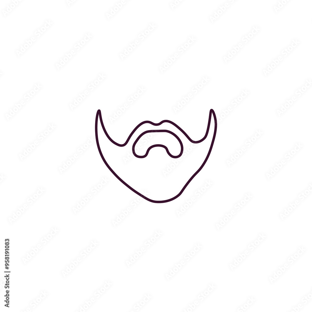 facial hair outline icon. Linear vector from people concept. Thin line facial hair icon isolated on white background facial hair outline icon. Linear vector from people concept. Thin line facial hair icon isolated on white background
