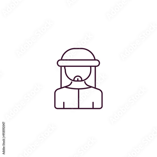 bedouin outline icon. Linear vector from people concept. Thin line bedouin icon isolated on white background
