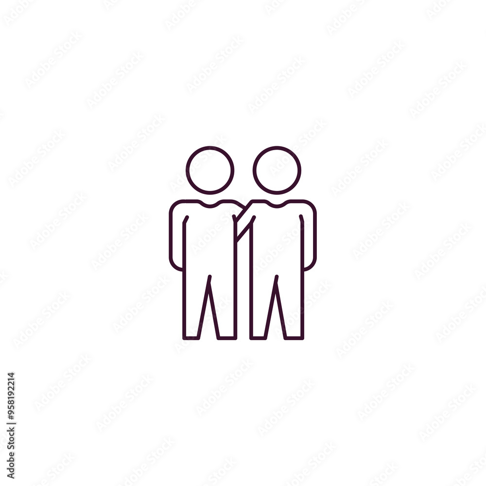brothers outline icon. Linear vector from people concept. Thin line brothers icon isolated on white background brothers outline icon. Linear vector from people concept. Thin line brothers icon isolated on white background