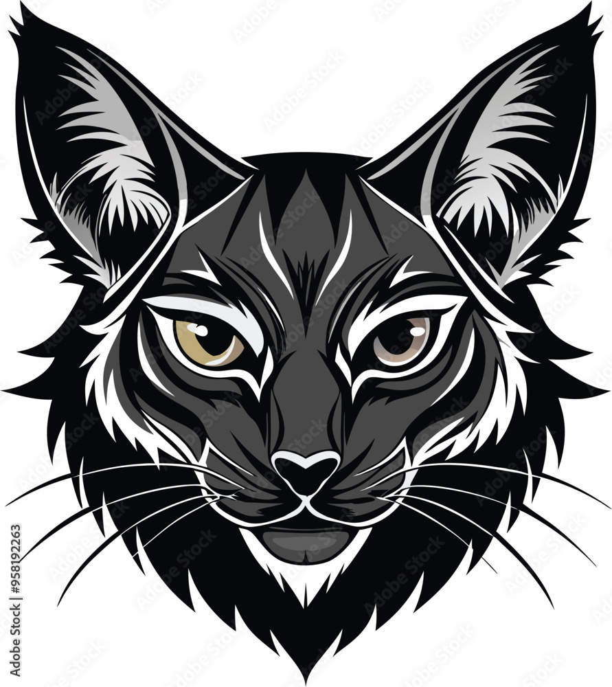 Lykoi Cats Head Silhouette Vector Lykoi Cats Head Silhouette Vector