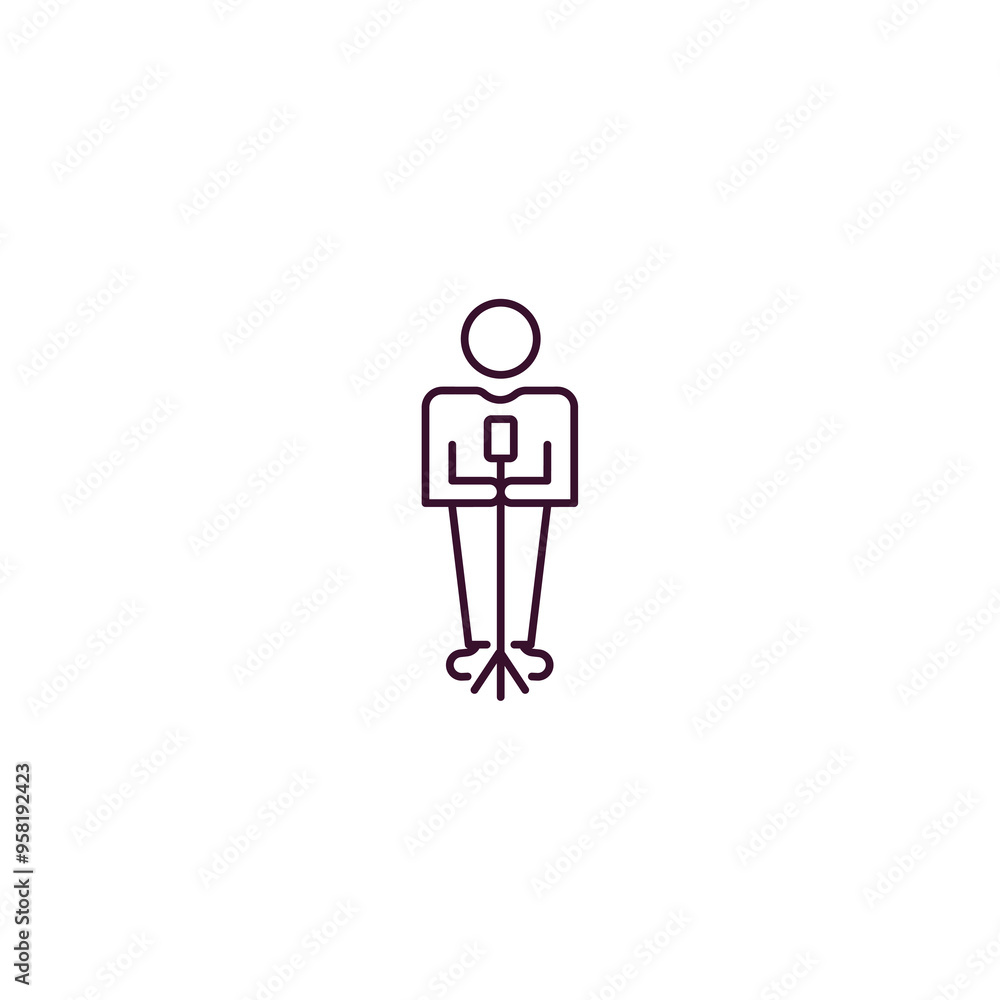 man singing outline icon. Linear vector from people concept. Thin line man singing icon isolated on white background man singing outline icon. Linear vector from people concept. Thin line man singing icon isolated on white background