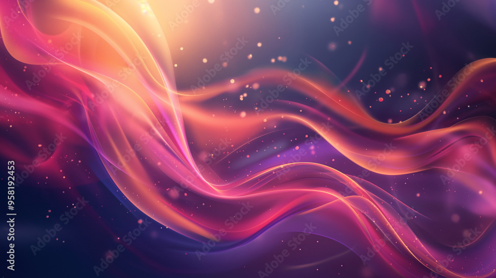 Flowing abstract waves of vibrant pink and orange light Flowing abstract waves of vibrant pink and orange light