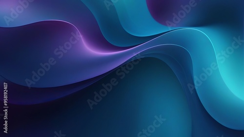 Abstract blue wave background with flowing lines and dark accents, perfect for wallpaper or design