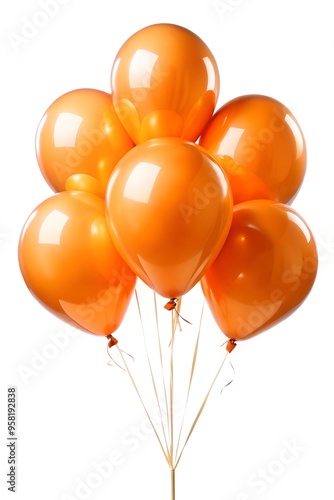 Wallpaper Mural Free floating orange balloons white background anniversary celebration isolated on white background Torontodigital.ca