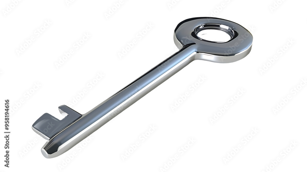 3D Chrome Plated Steel Door Key with Transparent Background
3D Chrome Plated Steel Door Key with Transparent Background