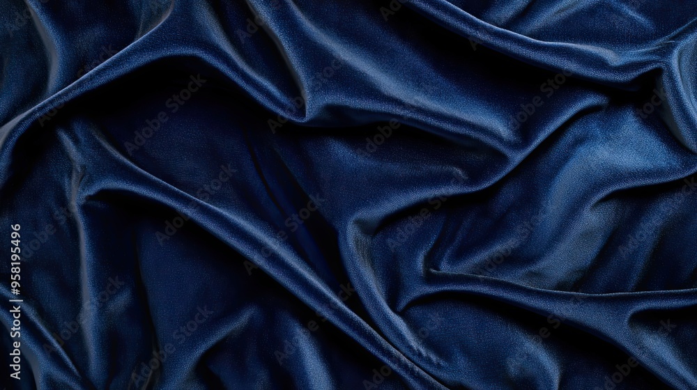 Fototapeta premium Luxurious velvet texture background in deep navy rich fabric appearance soft lighting