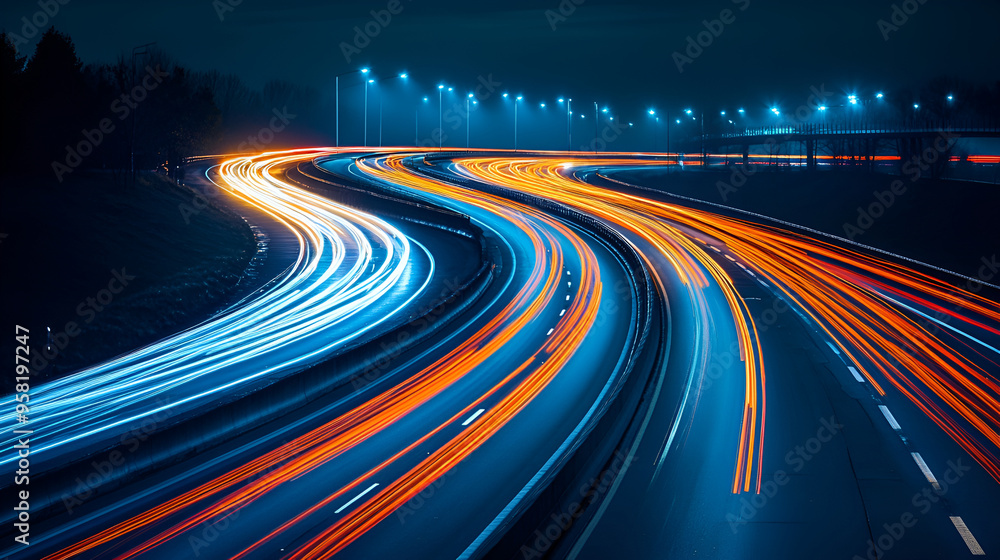 Dynamic luminous streaks on a dark backdrop. Modern layout for banners, brochures, and advertisements
Dynamic luminous streaks on a dark backdrop. Modern layout for banners, brochures, and advertisements