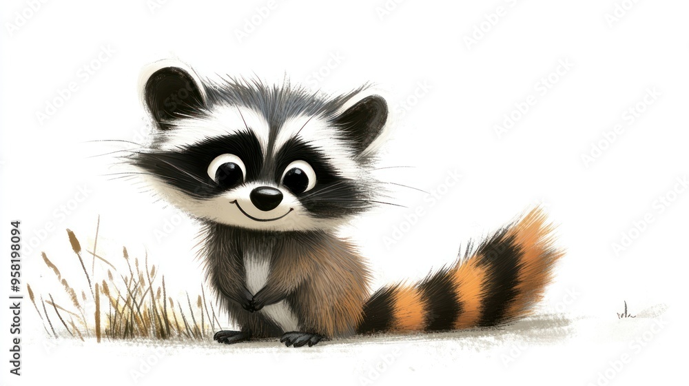 A Smiling Raccoon Sitting in the Grass A Smiling Raccoon Sitting in the Grass