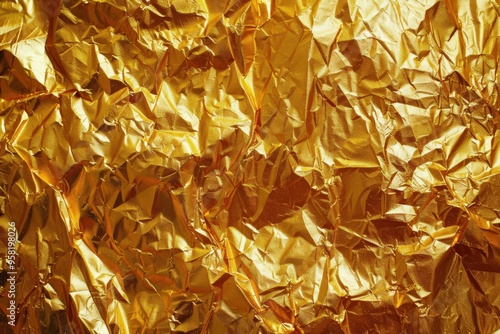 Golden Foil. Metallic Gold Texture Background for Decorative Design Element