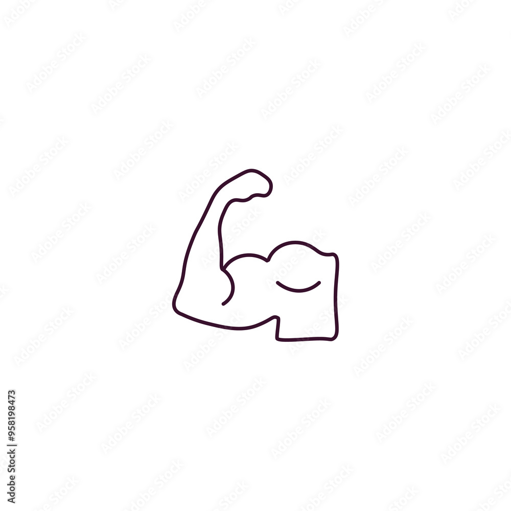 muscles outline icon. Linear vector from gym concept. Thin line muscles icon isolated on white background muscles outline icon. Linear vector from gym concept. Thin line muscles icon isolated on white background