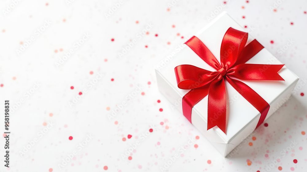 Cute gift box with copy space Cute gift box with copy space