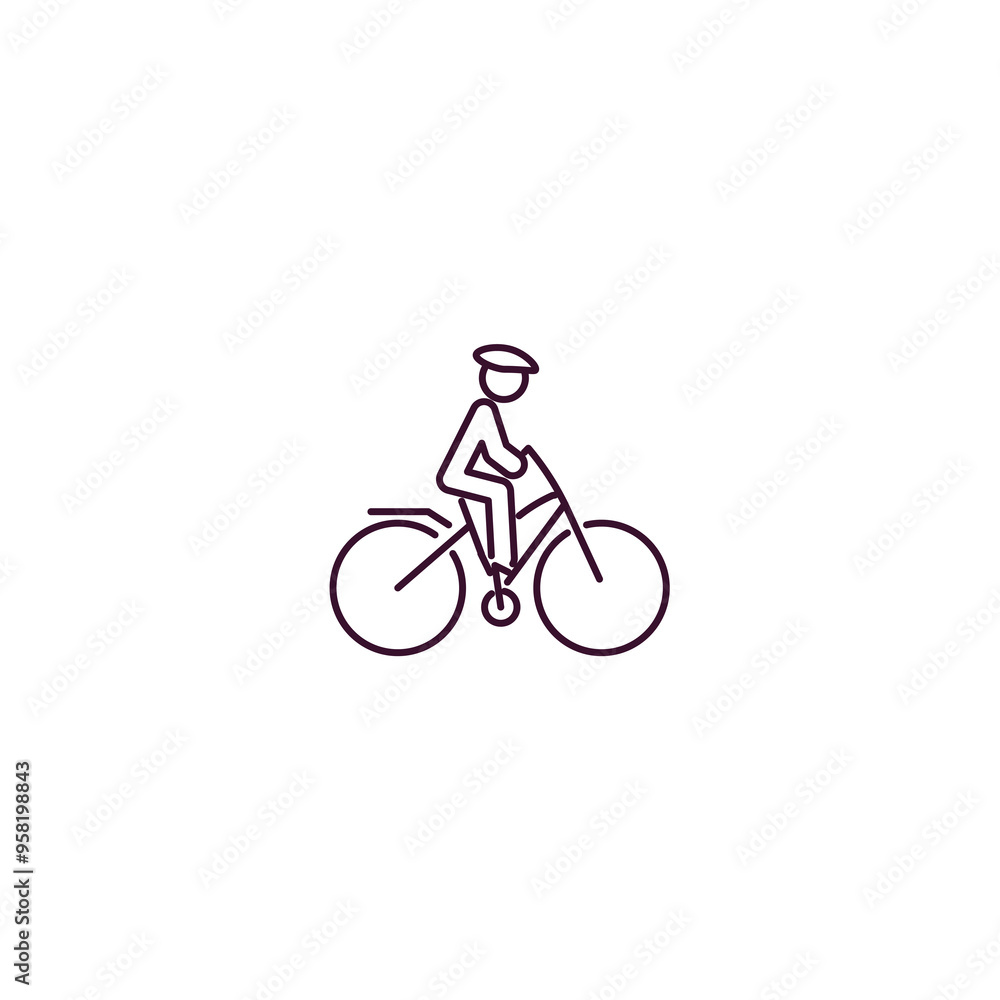 Fototapeta premium riding bicycle outline icon. Linear vector from gym concept. Thin line riding bicycle icon isolated on white background