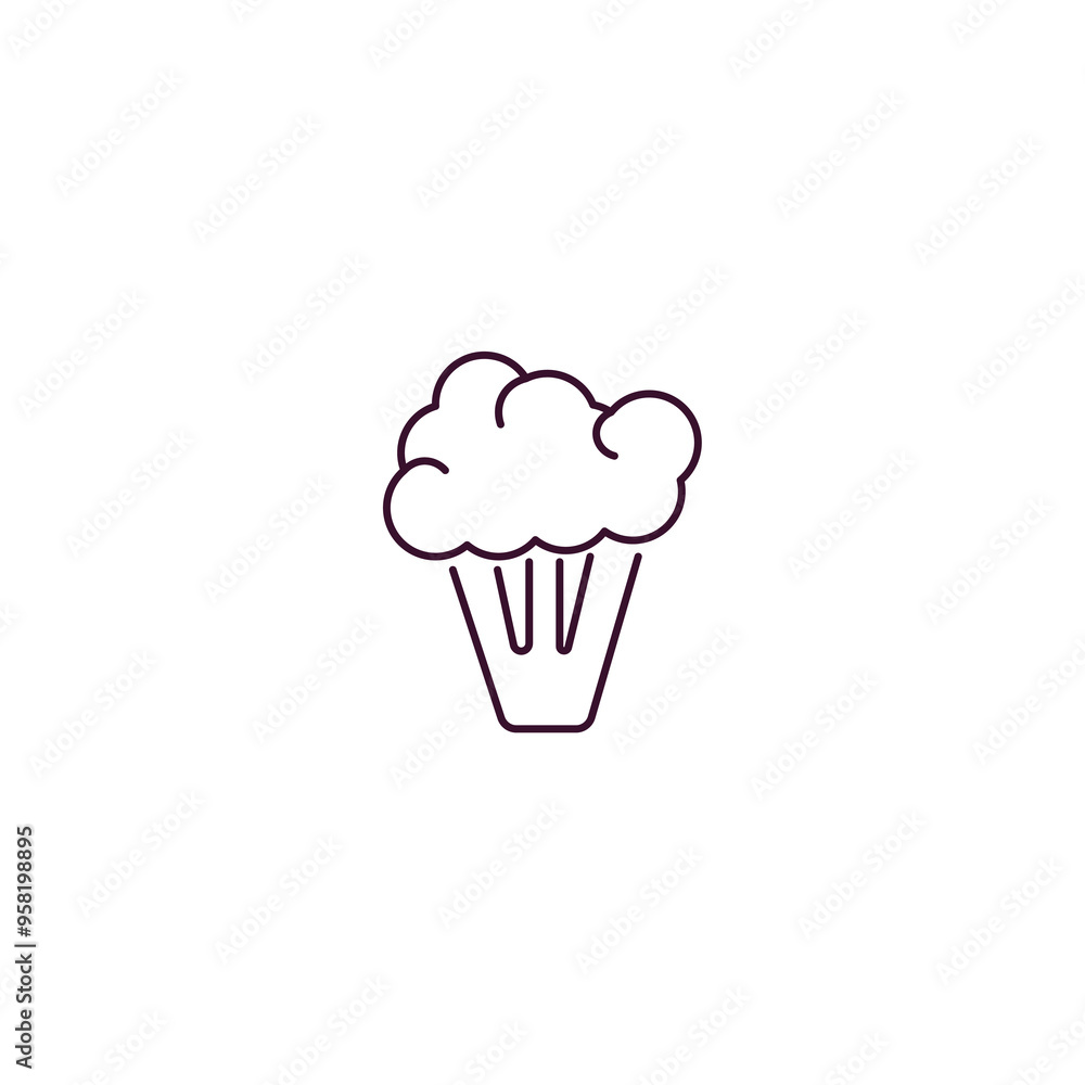 broccoli porcion outline icon. Linear vector from gym concept. Thin line broccoli porcion icon isolated on white background broccoli porcion outline icon. Linear vector from gym concept. Thin line broccoli porcion icon isolated on white background