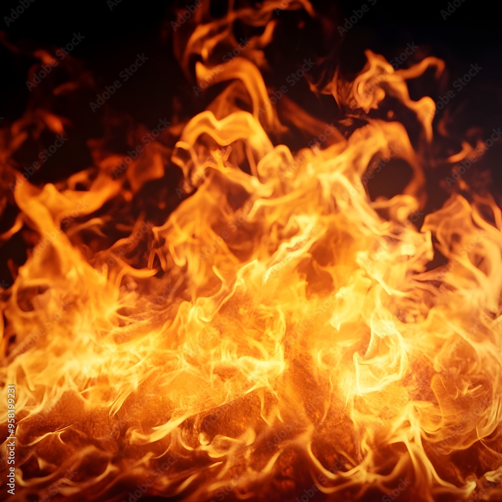 Intense and Raging Fiery Flames Burning Brightly with Vivid Orange and Yellow Hues Engulfing the Frame Intense and Raging Fiery Flames Burning Brightly with Vivid Orange and Yellow Hues Engulfing the Frame