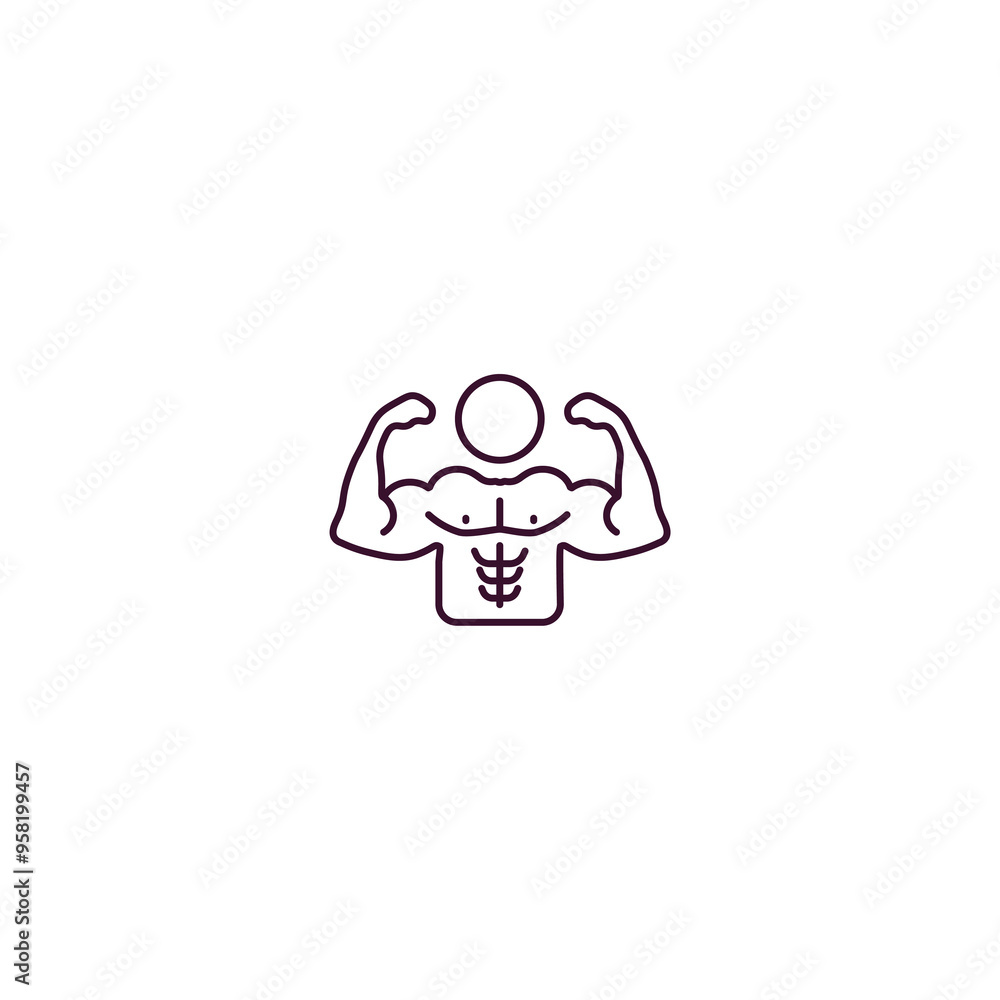 bodybuilder outline icon. Linear vector from gym concept. Thin line bodybuilder icon isolated on white background bodybuilder outline icon. Linear vector from gym concept. Thin line bodybuilder icon isolated on white background