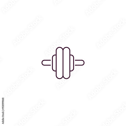 gymnastic roller outline icon. Linear vector from gym concept. Thin line gymnastic roller icon isolated on white background