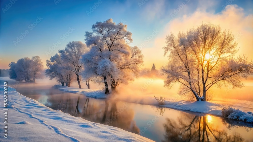 winter's frozen glory ethereal morning fog winter's frozen glory ethereal morning fog