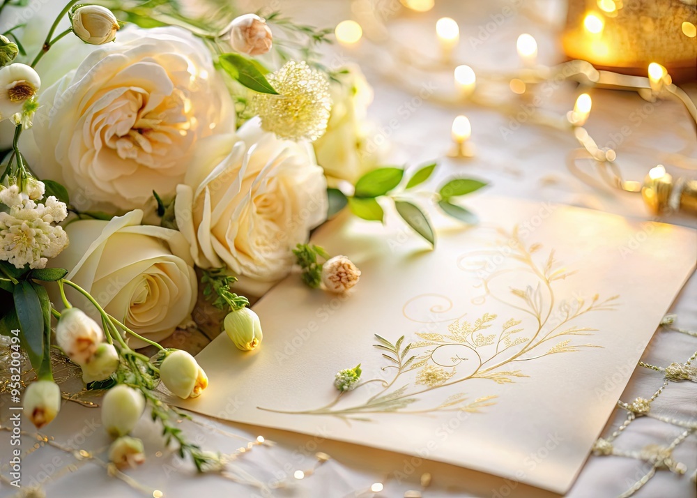 Elegant white parchment with gold calligraphy, delicate florals, and subtle sheen, evoking understated sophistication, soft warm light, and gentle focus, refined and vintage-inspired beauty. Elegant white parchment with gold calligraphy, delicate florals, and subtle sheen, evoking understated sophistication, soft warm light, and gentle focus, refined and vintage-inspired beauty.