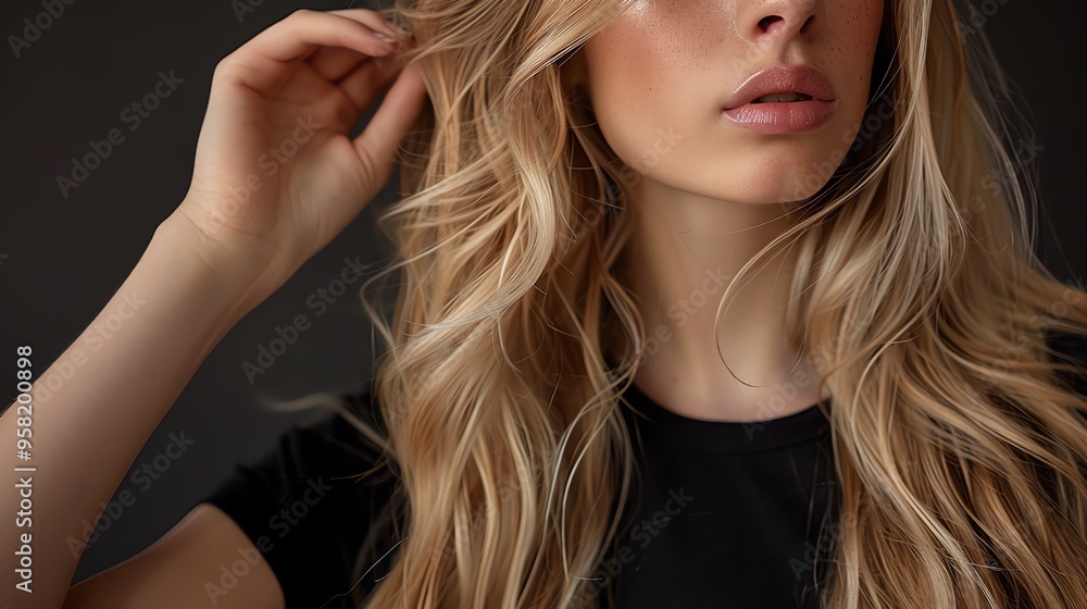 Obraz premium Studio portrait of a beautiful blonde hair woman.