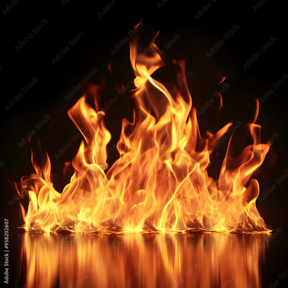 Blazing Inferno of Fiery Flames in Vivid 3D Rendering Blazing Inferno of Fiery Flames in Vivid 3D Rendering