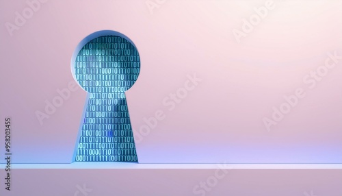 A creative keyhole design with geometric patterns, symbolizing mystery and access to new possibilities.