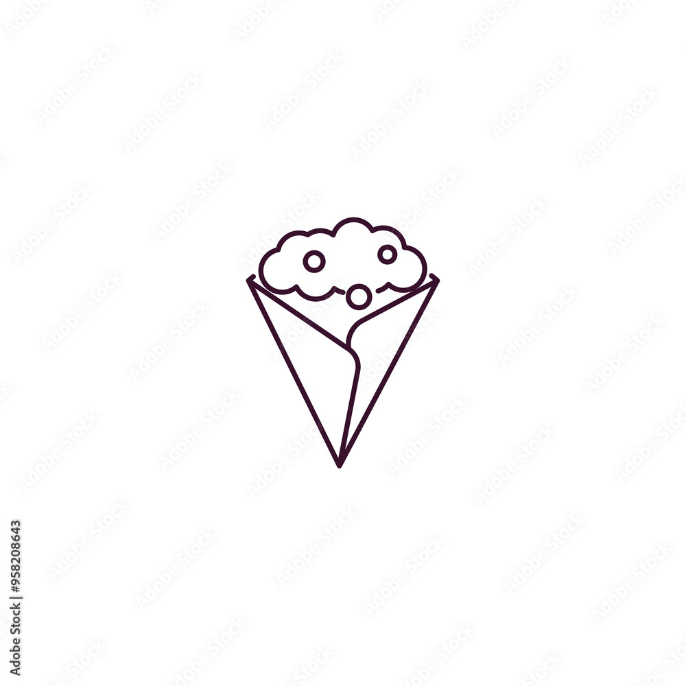 crepe and cream outline icon. Linear vector from restaurant concept. Thin line crepe and cream icon isolated on white background crepe and cream outline icon. Linear vector from restaurant concept. Thin line crepe and cream icon isolated on white background