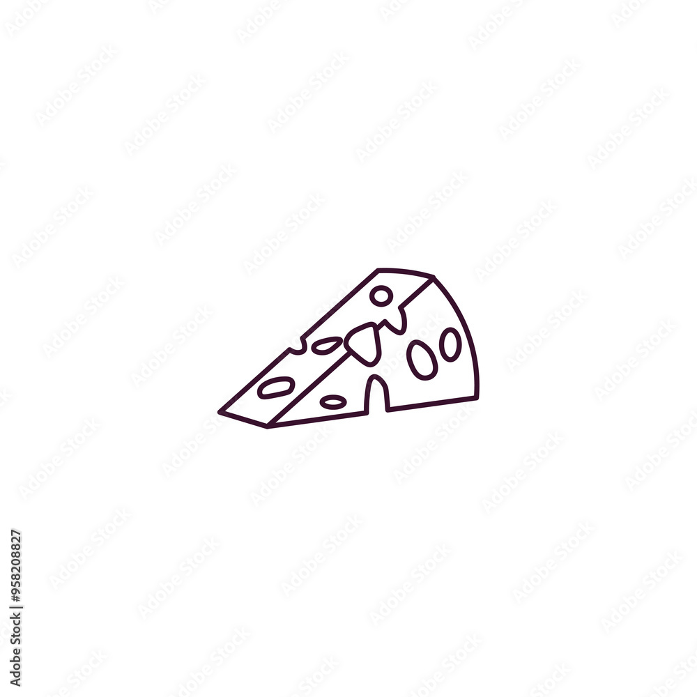 piece of cheese outline icon. Linear vector from restaurant concept. Thin line piece of cheese icon isolated on white background piece of cheese outline icon. Linear vector from restaurant concept. Thin line piece of cheese icon isolated on white background