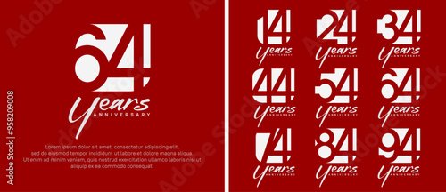 anniversary logo set. vector design white color can be use for celebration moment