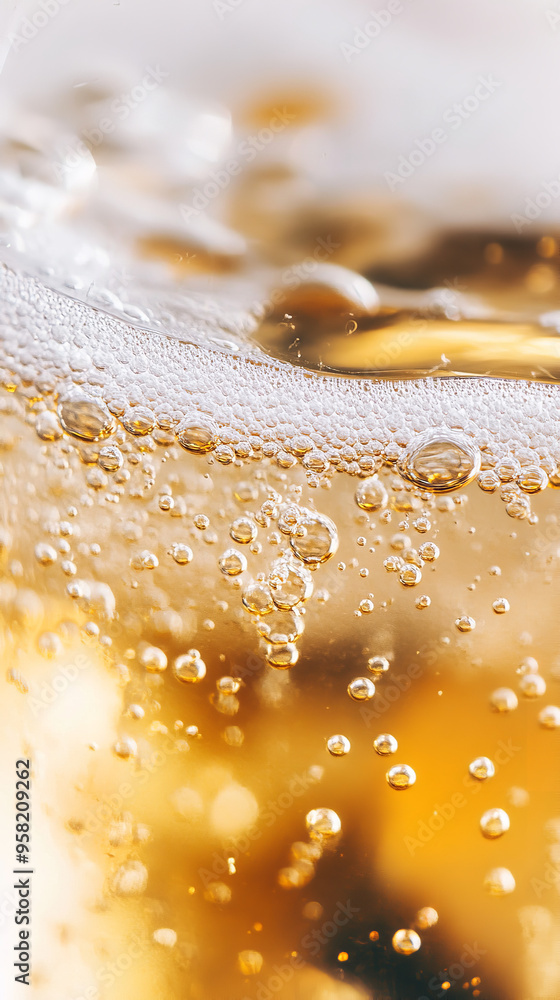 Close-Up of Bubbling Cider in Glass Showcasing Clarity and Effervescence Close-Up of Bubbling Cider in Glass Showcasing Clarity and Effervescence