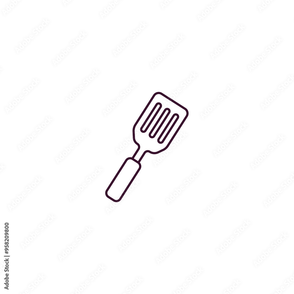 spatula utensil outline icon. Linear vector from restaurant concept. Thin line spatula utensil icon isolated on white background spatula utensil outline icon. Linear vector from restaurant concept. Thin line spatula utensil icon isolated on white background