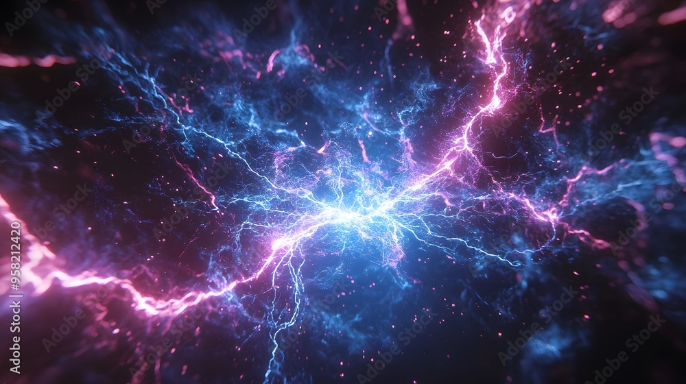 Blue and pink electric lighting, abstract electrical background Blue and pink electric lighting, abstract electrical background