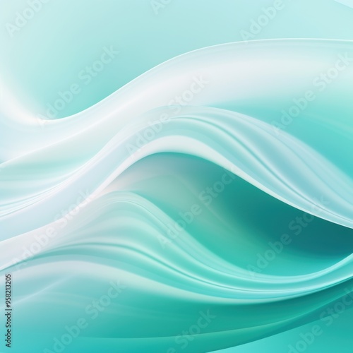 Pastel tone electric turquoise white gradient defocused abstract photo smooth lines pantone color background