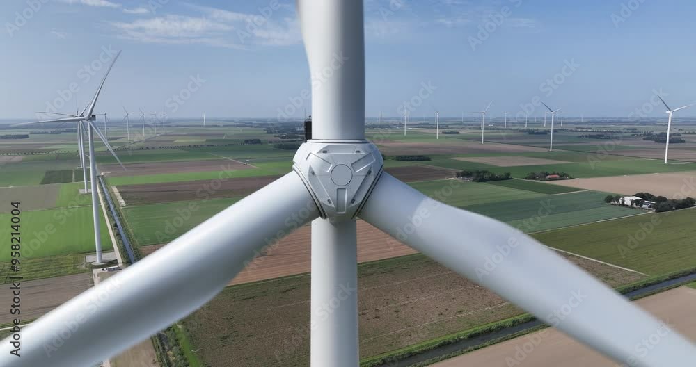 Close up view on a wind turbine, green energy, sustainable clean electricity generation. Wind power. Close up view on a wind turbine, green energy, sustainable clean electricity generation. Wind power.