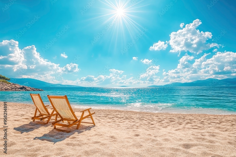 Summer Beach Sea Tourism Vacation Sun Sky Water Photo Design , ai Summer Beach Sea Tourism Vacation Sun Sky Water Photo Design , ai