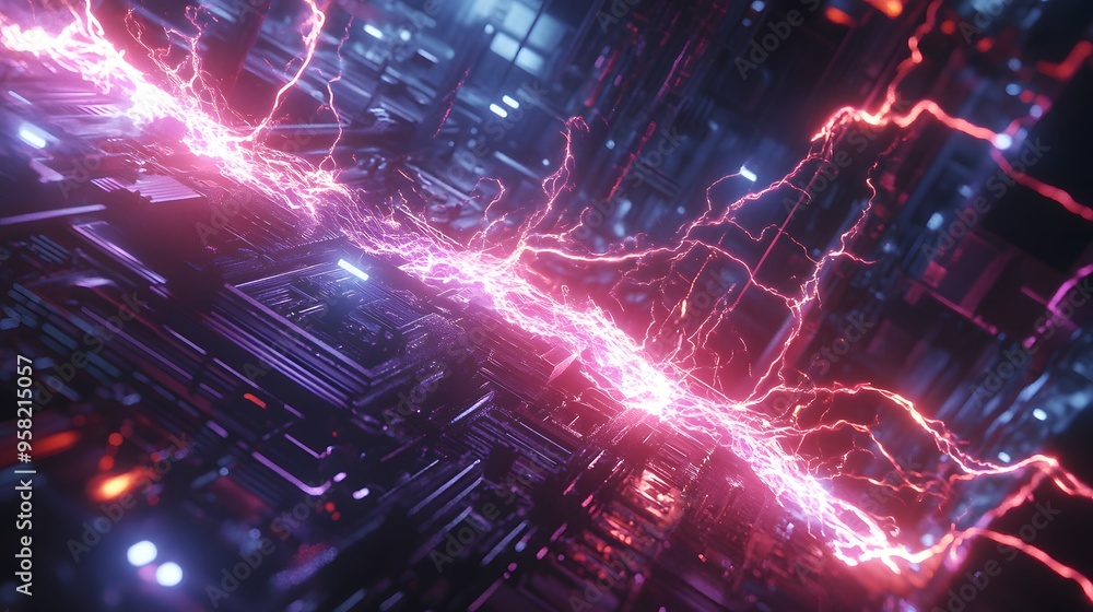 Pink electric lighting, abstract electrical background Pink electric lighting, abstract electrical background