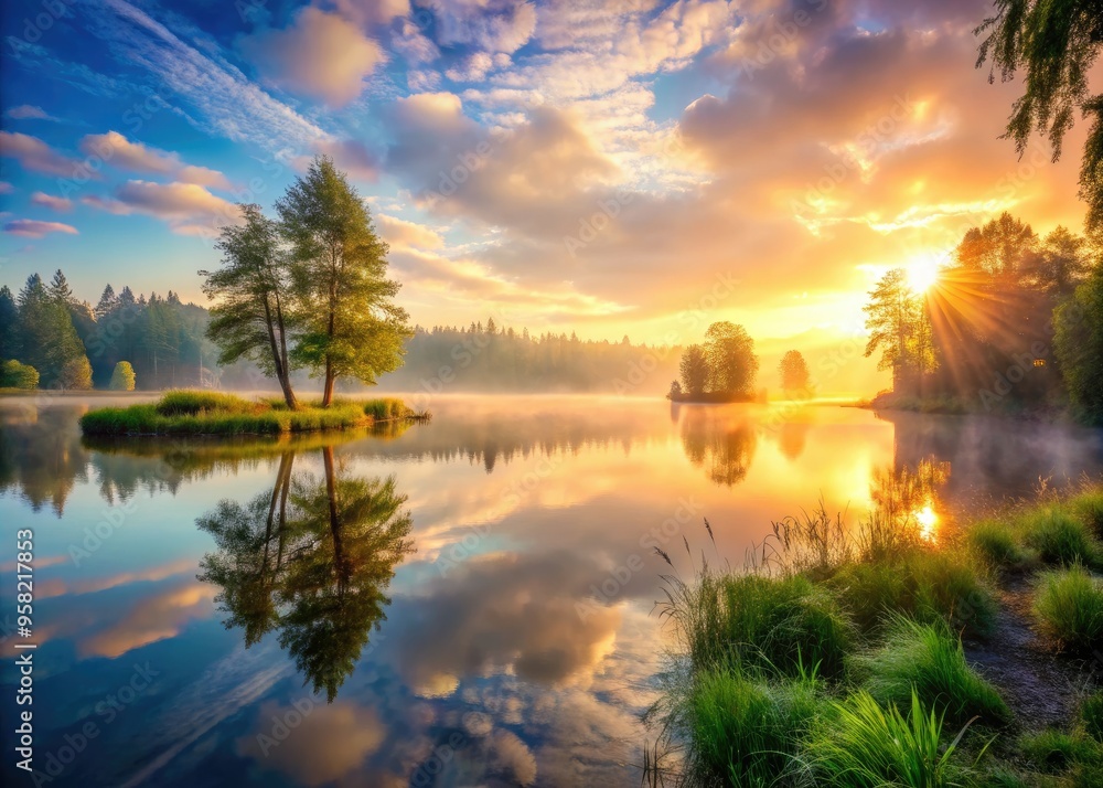 Obraz premium whispers of morning light peacefulness