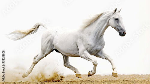 White horse isolated on white background