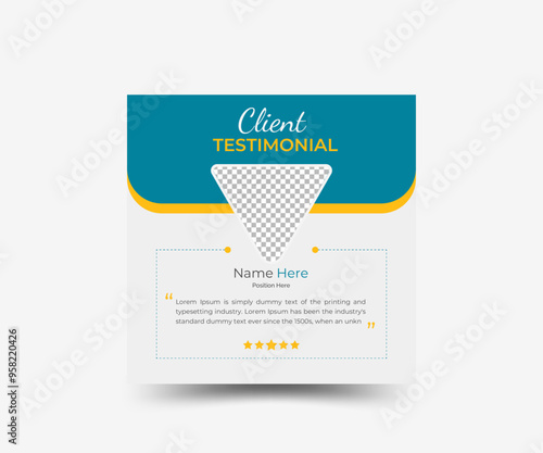 Corporate client testimonials or customer feedback social media post web banner square templates.