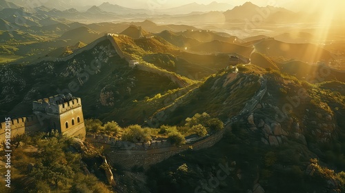 Wallpaper Mural  Illustration Of China Landmarks,  Generative AI Torontodigital.ca