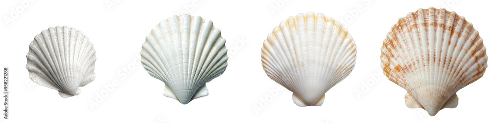 Fototapeta premium An open front view of the white shell on a transparent background