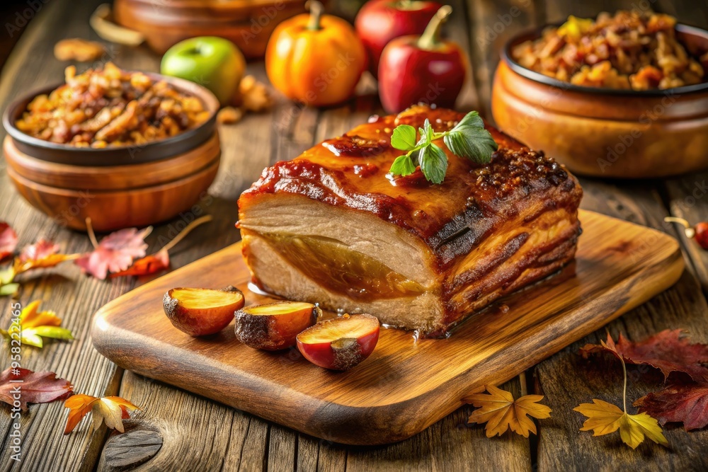 rustic rustic farm to table smoked pork belly crispy crackling caramelized brown sugar apple cider glaze autumn harvest evening warm golden light rustic rustic farm to table smoked pork belly crispy crackling caramelized brown sugar apple cider glaze autumn harvest evening warm golden light