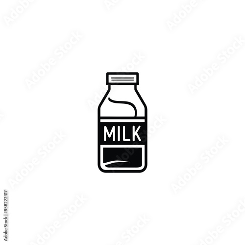 Bottle Milk Icon. Dairy Symbol