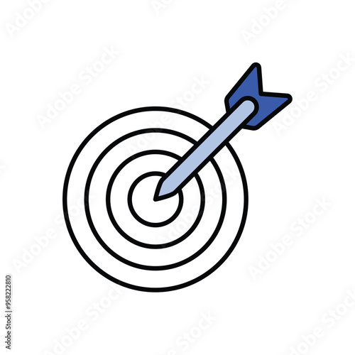 target color line icon with white background vector stock illustration