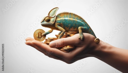 Crypto coins and a Chameleon