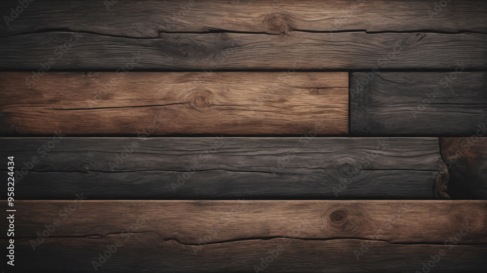 Naklejka premium old wooden background with frame